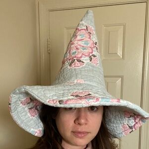 Cottagecore recycled quilt witch hat